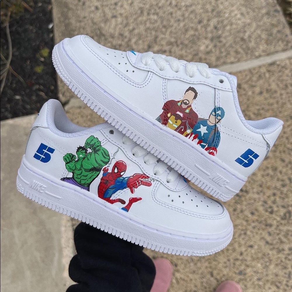 Custom Painted “Marvel Avengers” Nike Air Force 1s